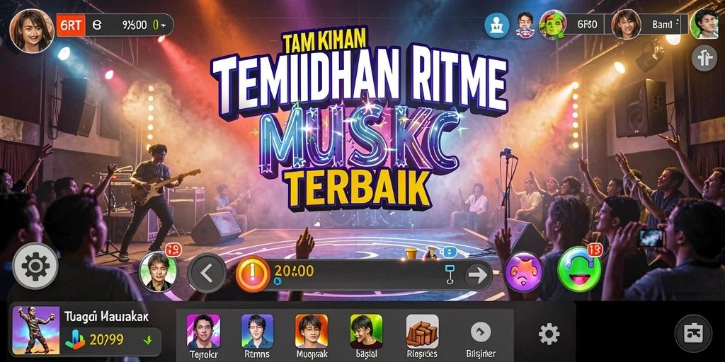 Screenshot gameplay 6RT menampilkan aksi seru bermain musik.