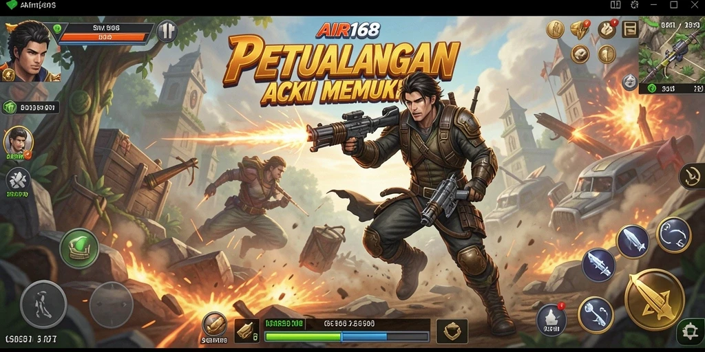 Tampilan gameplay memukau dengan aksi pertarungan yang intens.