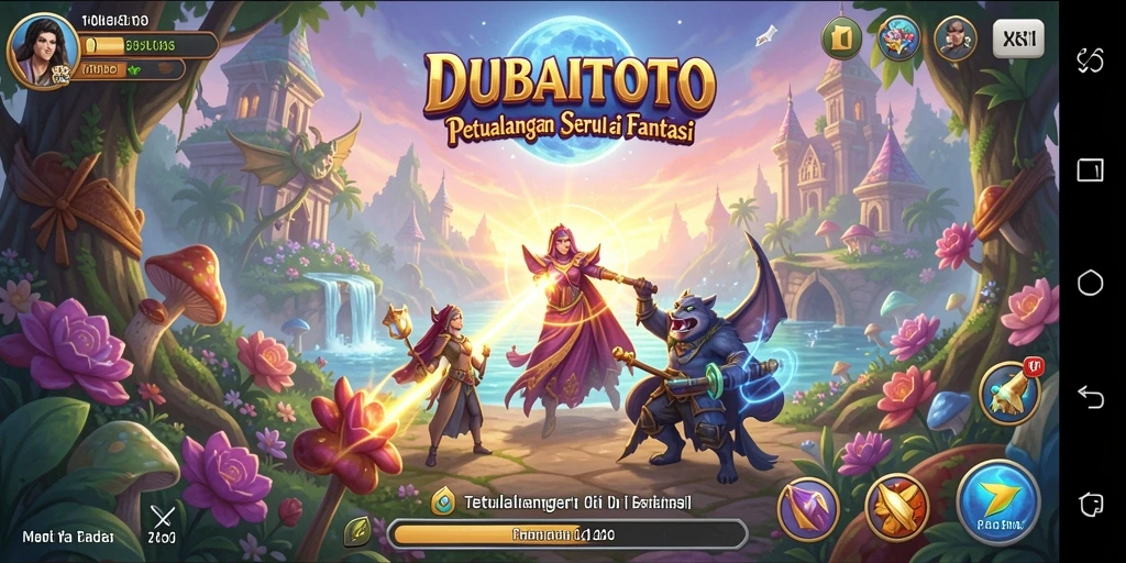 Gameplay DUBAITOTO yang menampilkan petualangan seru di dunia fantastis.
