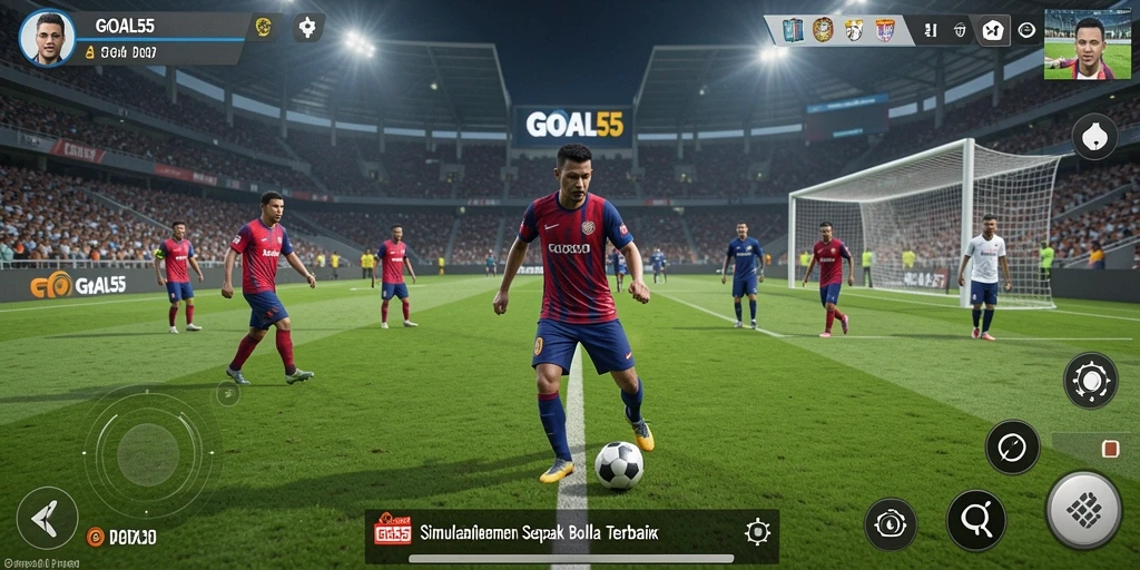 Tampilan gameplay GOAL55 yang menakjubkan dan realistis.
