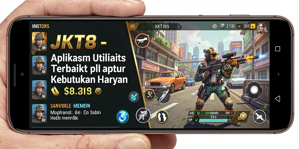 Tampilan utama JKT8 dengan fitur utilitas yang lengkap.