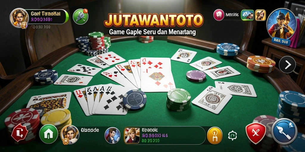 Tampilan gameplay seru di JUTAWANTOTO saat bermain Gaple.