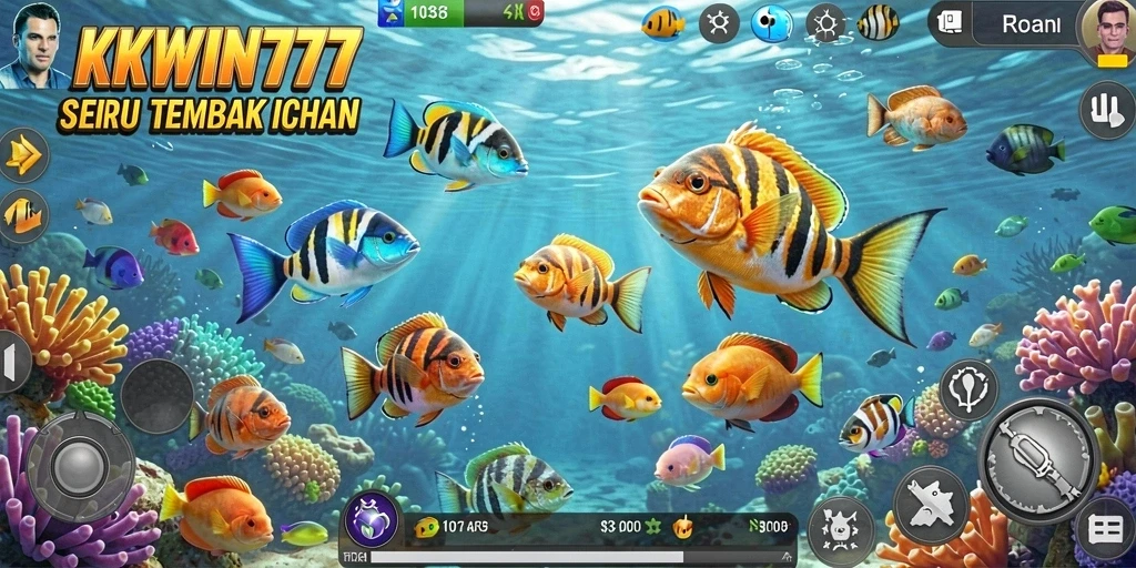 Screenshot KKWIN777 menampilkan aksi tembak ikan yang seru dan menarik.