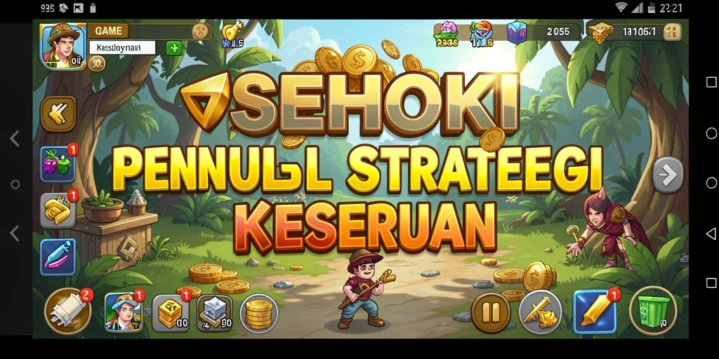 Screenshot gameplay SEHOKI menampilkan suasana santai dalam pengelolaan kerajaan.