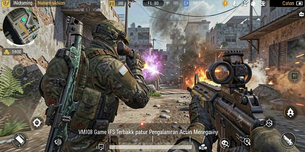 Gameplay intens dalam VM108 dengan grafis menawan dan aksi seru.