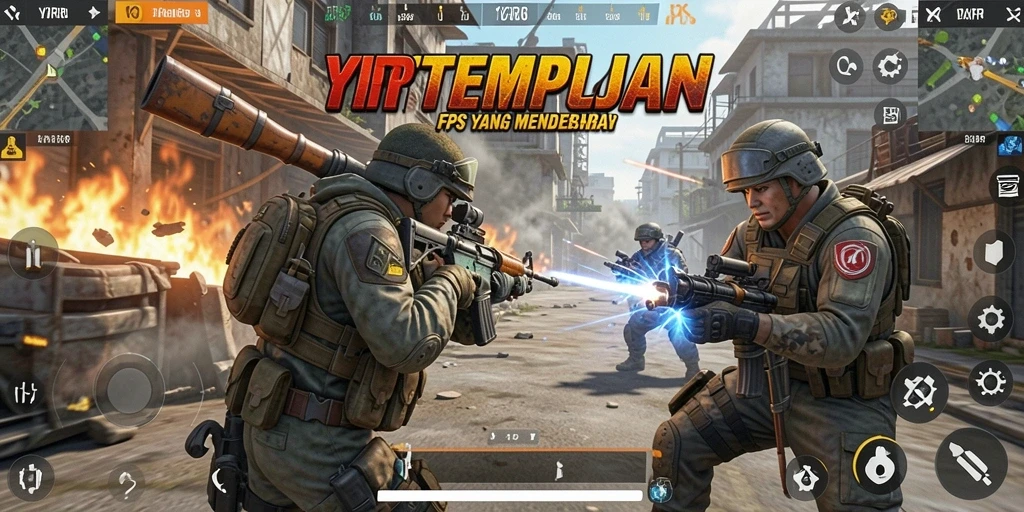 Tangkapan layar YYRR menunjukkan aksi seru dalam gameplay FPS yang mendebarkan.