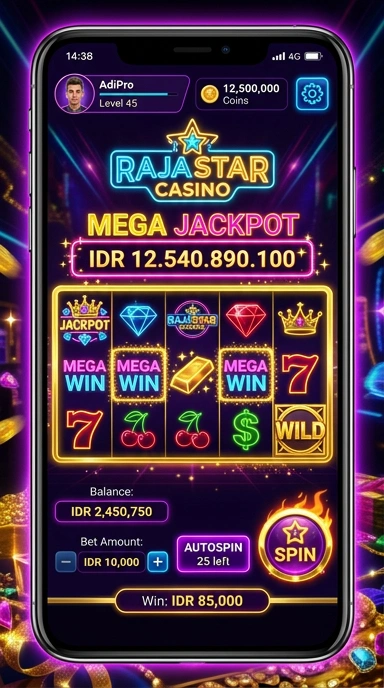Tampilan antarmuka aplikasi rajastar yang modern dan menarik.